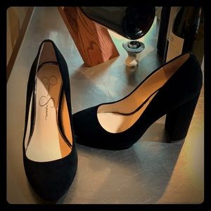 Jessica Simpson Suede Block Heels Black, Gorgeous!